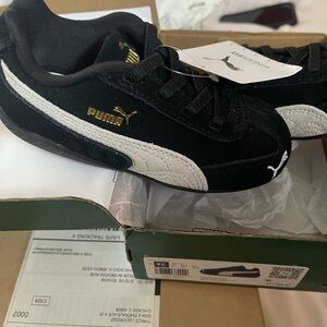 Puma TDG Speedcat AC Black and White Sneakers Kids Size 9C
